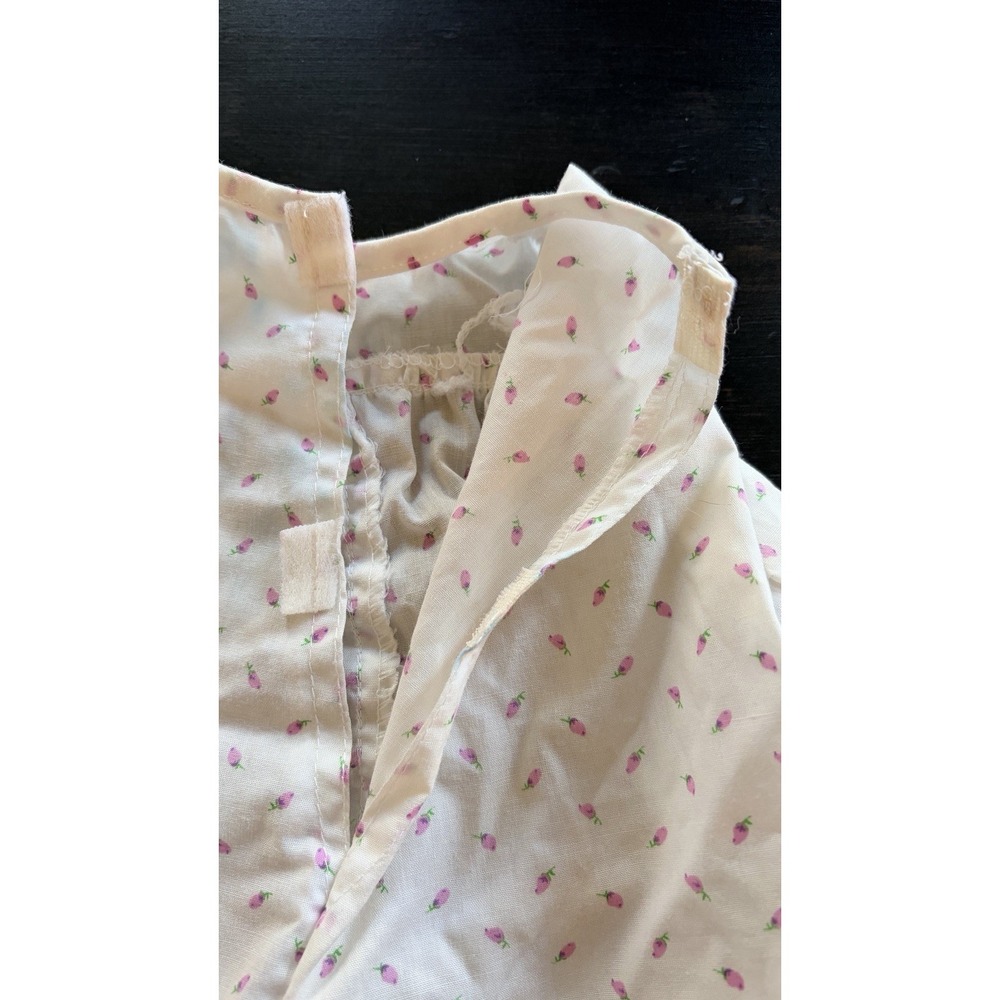 VTG Cabbage Patch Kids CPK White Romper Purple Rosebud Floral Outfit Coleco - Picture 6 of 8